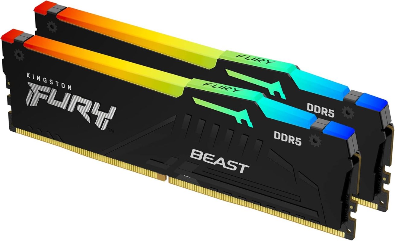 Kingston 54GB (2X32GB) DDR5 6000MT/s CL36 288 Pin DIMM FURY Beast Black RGB EXPO (Kit of 2) - KF560C36BBEAK2/64