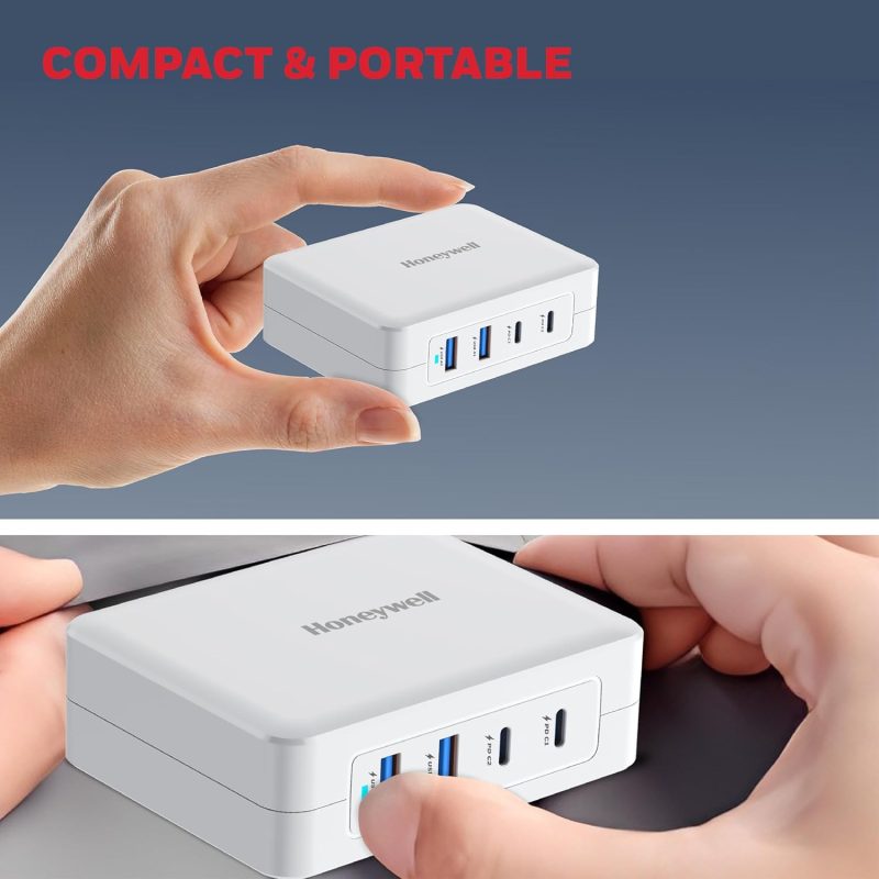 Honeywell Zest Charger GAN 140W Ultra-Fast Wall Charger (White) - HC000050/CHG/GAN/WHT/140W