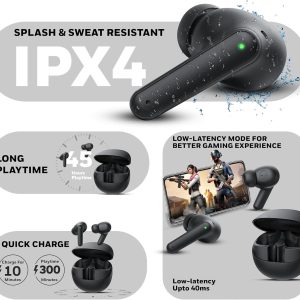 Honeywell Moxie V1400 Truly Wireless Earbuds (Black) - HC000323/AUD/TWS/BLK