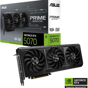 ASUS PRIME GeForce RTX? 5070 12GB GDDR7 (PCIe? 5.0, HDMI?/DP 2.1, 2.5-slot, protective PCB coating, axial-tech fans) - PRIME-RTX5070-12G