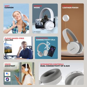 Honeywell Moxie V20 Bluetooth Headphone (White) - HC000012/AUD/HP/V20/WHT
