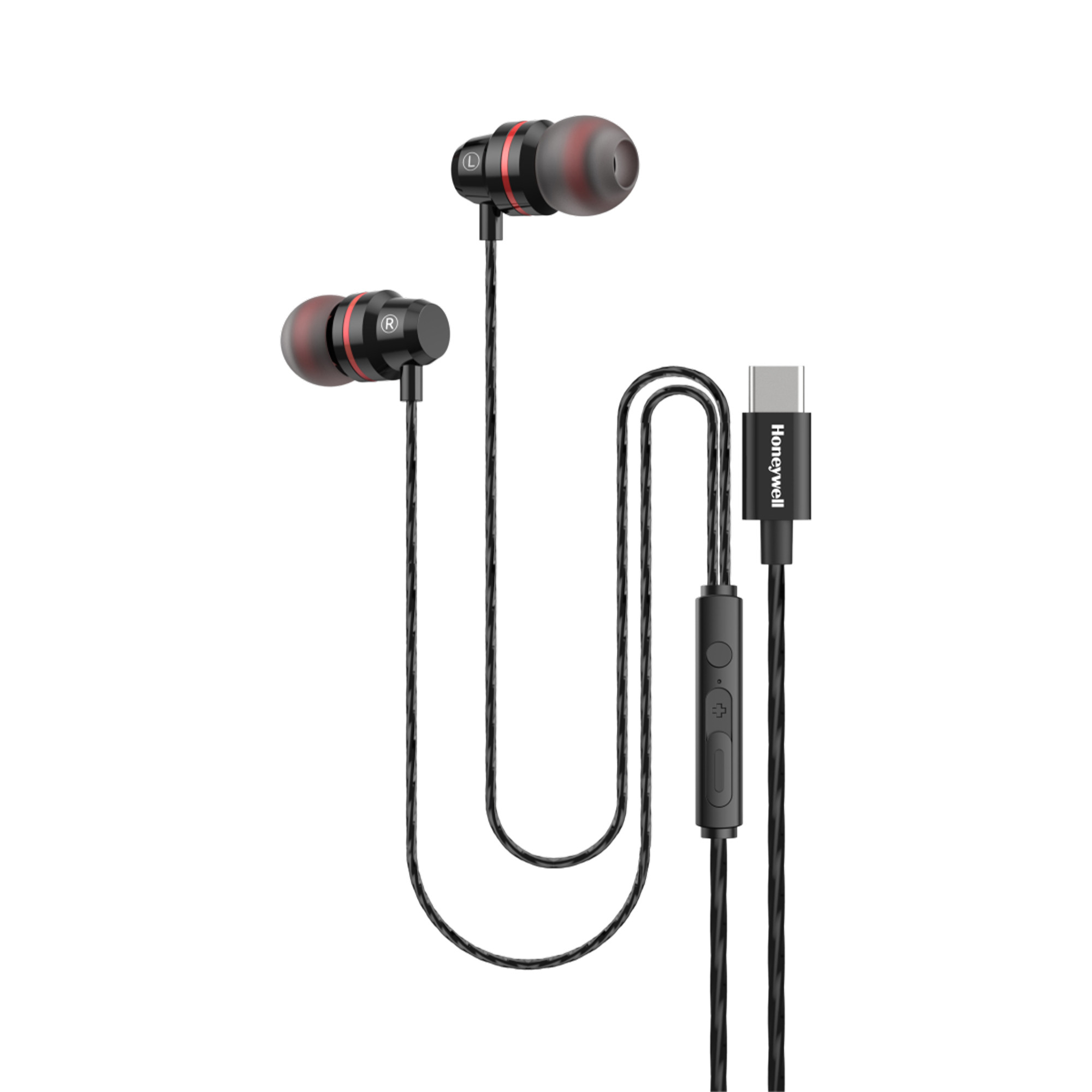 Honeywell Suono P60 Wired Earphone (Black) - HC000402/AUD/WEP/BLK/TYPEC
