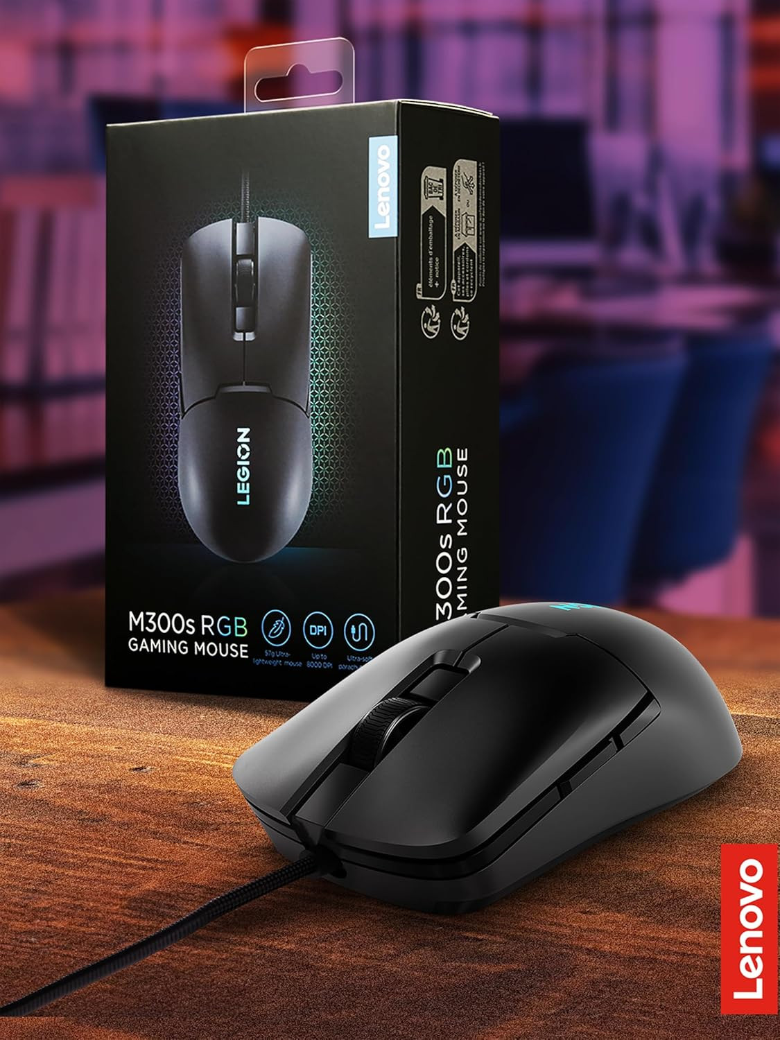 Lenovo Legion M300s 8000 DPi Ultralight Wired Gaming Mouse - GY51H47350