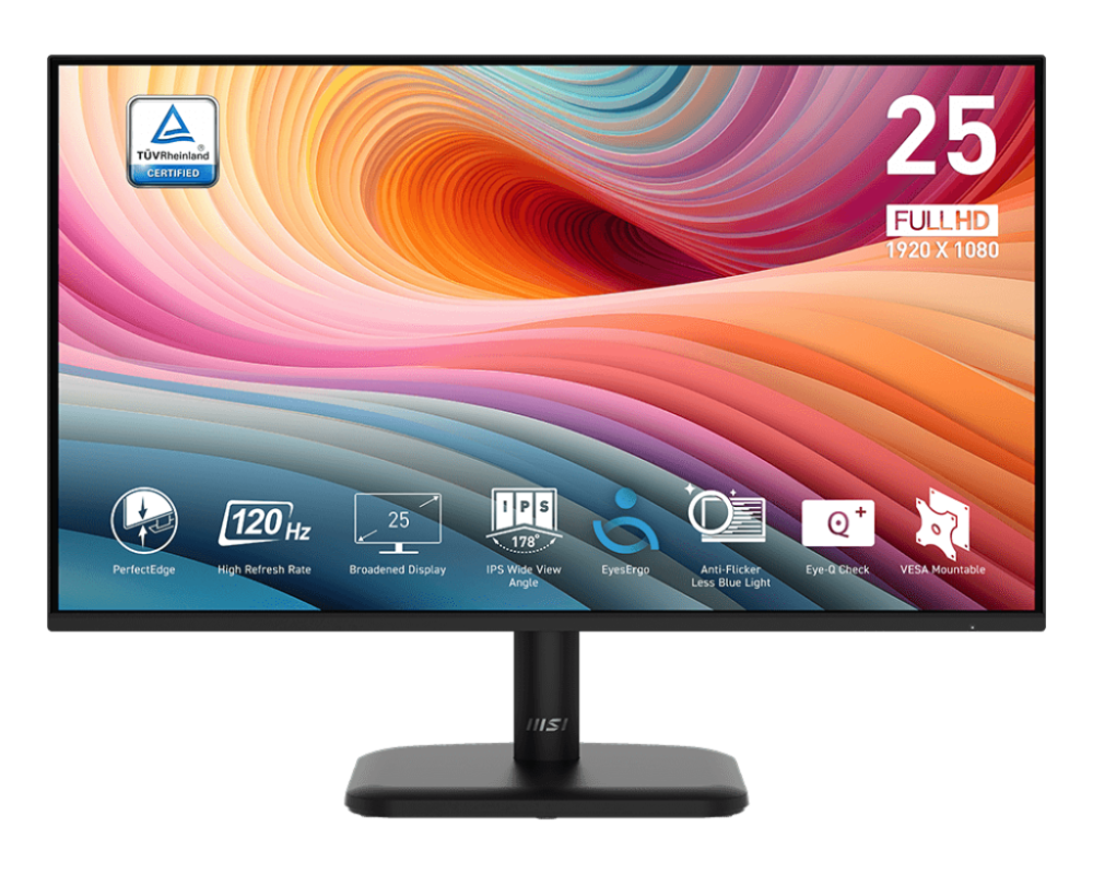 MSI 24.5" PRO MP251L E2 IPS FHD Adaptive Sync 120Hz 1ms Bezeless Business Productivity Monitor