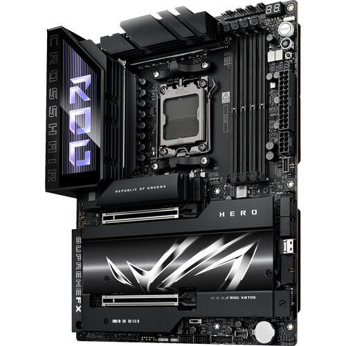 Asus ROG Crosshair X870E Hero AM5 Socket PCIe 5.0 DDR5 WiFi 7 Polymo Lighting II USB 4 Motherboard BUNDLE AMD R7-9800X3D Set