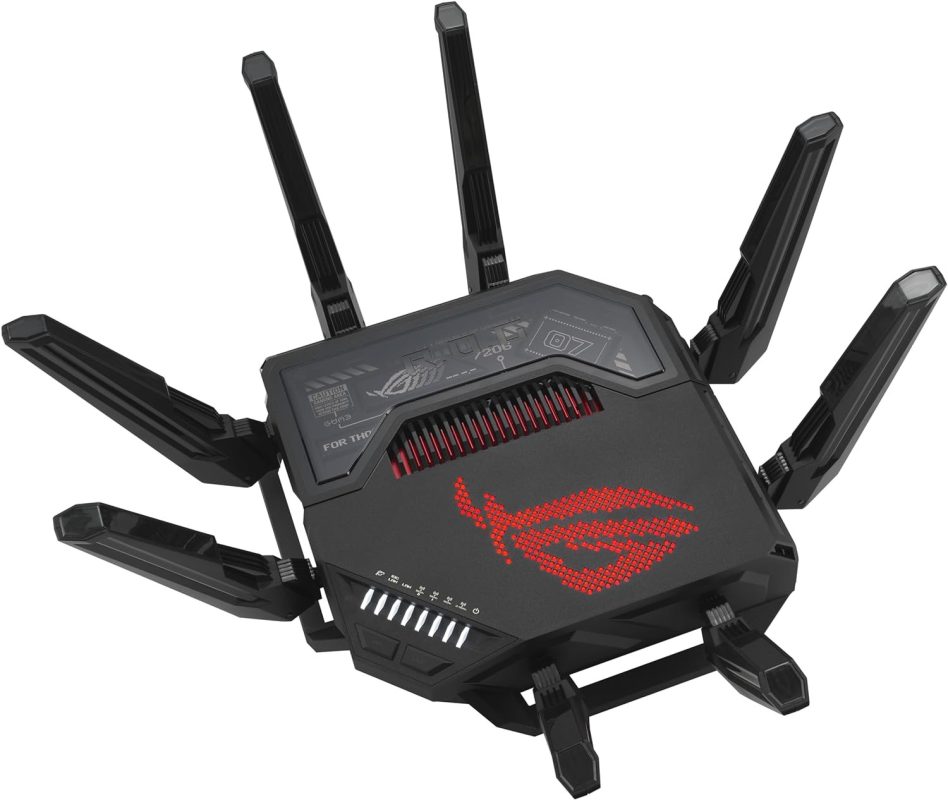 Asus GT-BE98 ROG Rapture Quad-band WiFi 7 320MHz 6GHz 4096-QAM Dual 10G Quad 2.5G Aura RGB AiProtection Pro Aimesh Gaming Router