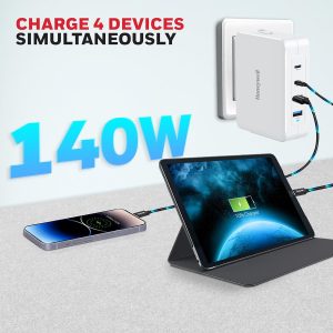 Honeywell Zest Charger GAN 140W Ultra-Fast Wall Charger (White) - HC000050/CHG/GAN/WHT/140W