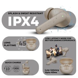 Honeywell Moxie V1400 Truly Wireless Earbuds (Camel) - HC000325/AUD/TWS/CML