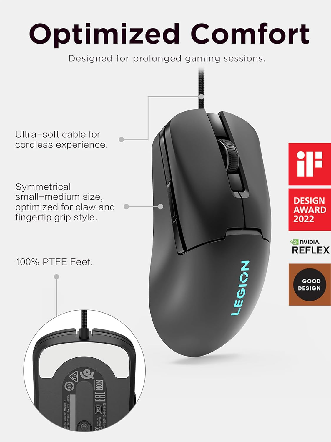 Lenovo Legion M300s 8000 DPi Ultralight Wired Gaming Mouse - GY51H47350