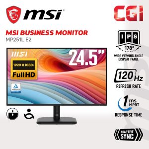 MSI 24.5" PRO MP251L E2 IPS FHD Adaptive Sync 120Hz 1ms Bezeless Business Productivity Monitor