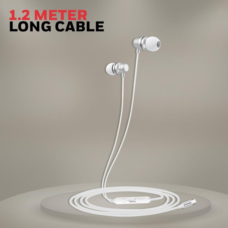 Honeywell Suono P60 Wired Earphones (White) - HC000406/AUD/WEP/WHT/TYPEC