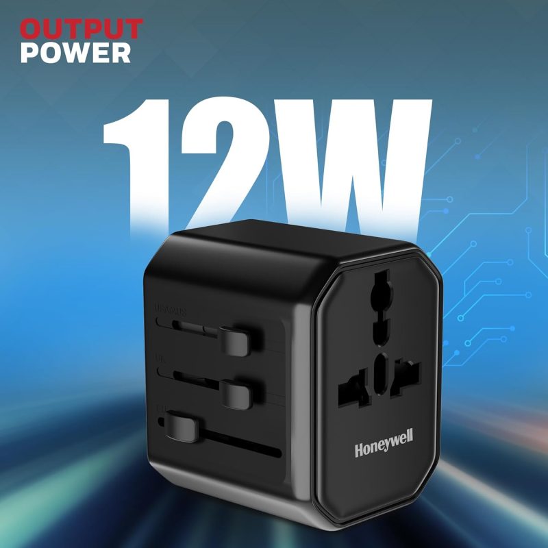 Honeywell Universal World Travel Adapter 12W - HC000062/CHG/TRV/BLK/12W