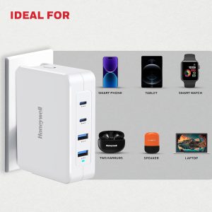 Honeywell Zest Charger GAN 140W Ultra-Fast Wall Charger (White) - HC000050/CHG/GAN/WHT/140W