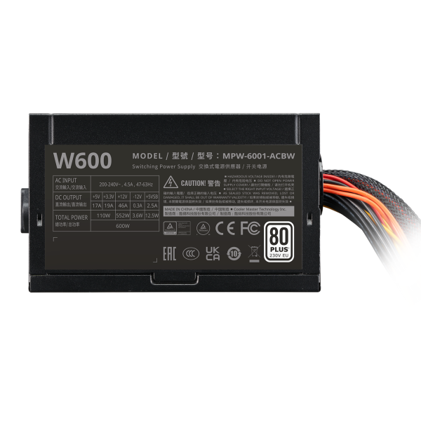 Cooler Master Elite Nex White W600 230V 80 Plus ATX Power Supply - CM-MPW-6001-ACBW-BUK