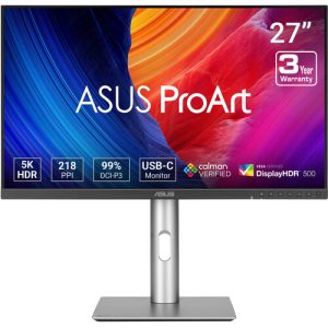 Asus 27" Proart PA27CJV IPS 5K HDR10 60Hz 5ms 99% DCI-P3 LuxPixel? AGLR Light Sync Color Accuracy ?E<2 USB-C Ergonomic Professional Monitor