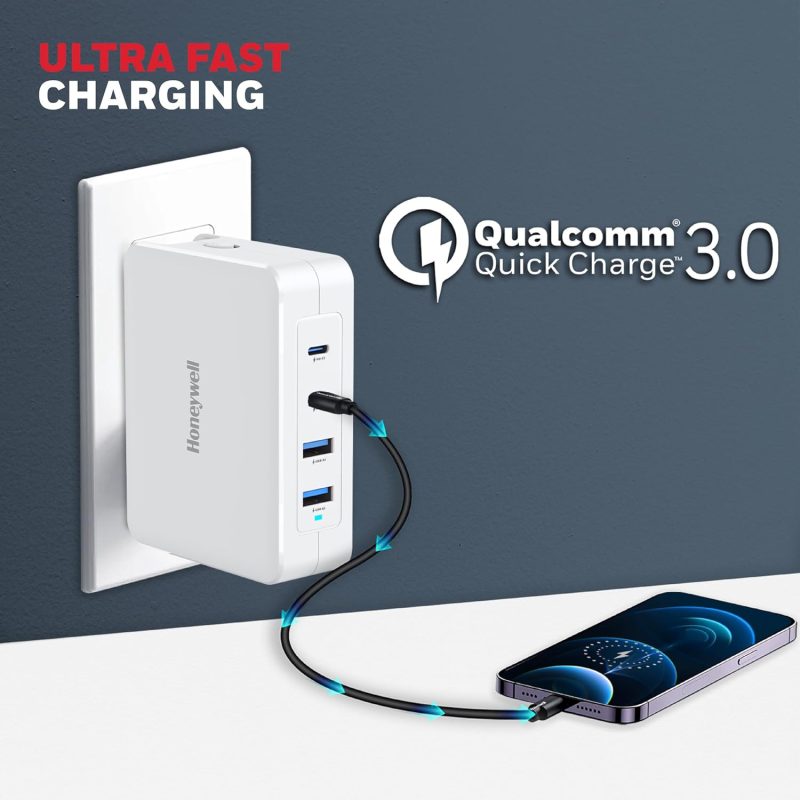 Honeywell Zest Charger GAN 140W Ultra-Fast Wall Charger (White) - HC000050/CHG/GAN/WHT/140W