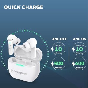 Honeywell Trueno U5100 Truly Wireless ANC Earbuds (White) - HC000315/AUD/TWS/ANC/WHT