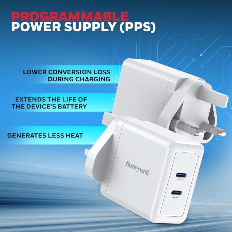 Honeywell Zest Charger GAN 45W Ultra-Fast Wall Charger (White) - HC000044/CHG/GAN/WHT/45W/UK
