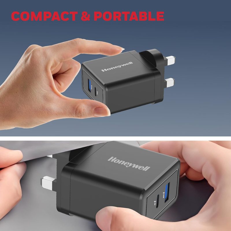 Honeywell Zest Charger PD 30W Ultra-Fast Charger Wall Charger (Black) - HC000040/CHG/PD/BLK/30W/UK