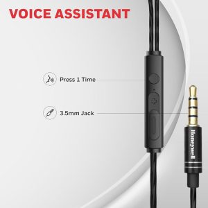 Honeywell Moxie V50 Wired Earphone (Black) - HC000401/AUD/WEP/BLK/3.5