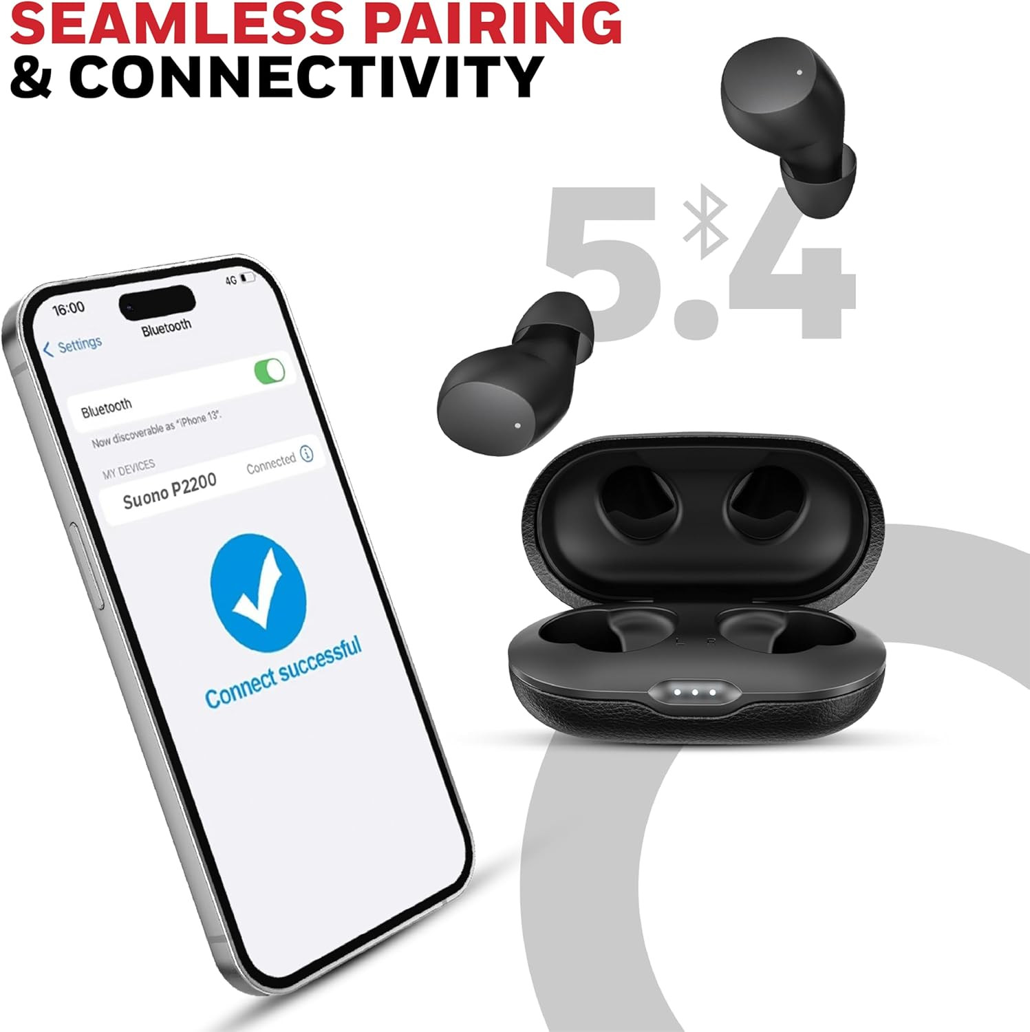 Honeywell Suono P2200 Truly Wireless Earbud (Black) - HC000326/AUD/TWS/BLK