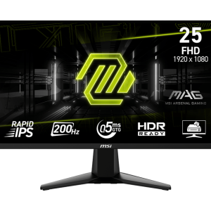 MSI 24.5" MAG 255F E20 Rapid IPS FHD Freesync Premium 200Hz 0.5ms HDR Ready Gaming Monitor