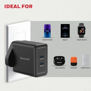Honeywell Zest Charger GAN 45W Ultra-Fast Wall Charger (Black) - HC000045/CHG/GAN/BLK/45W/UK