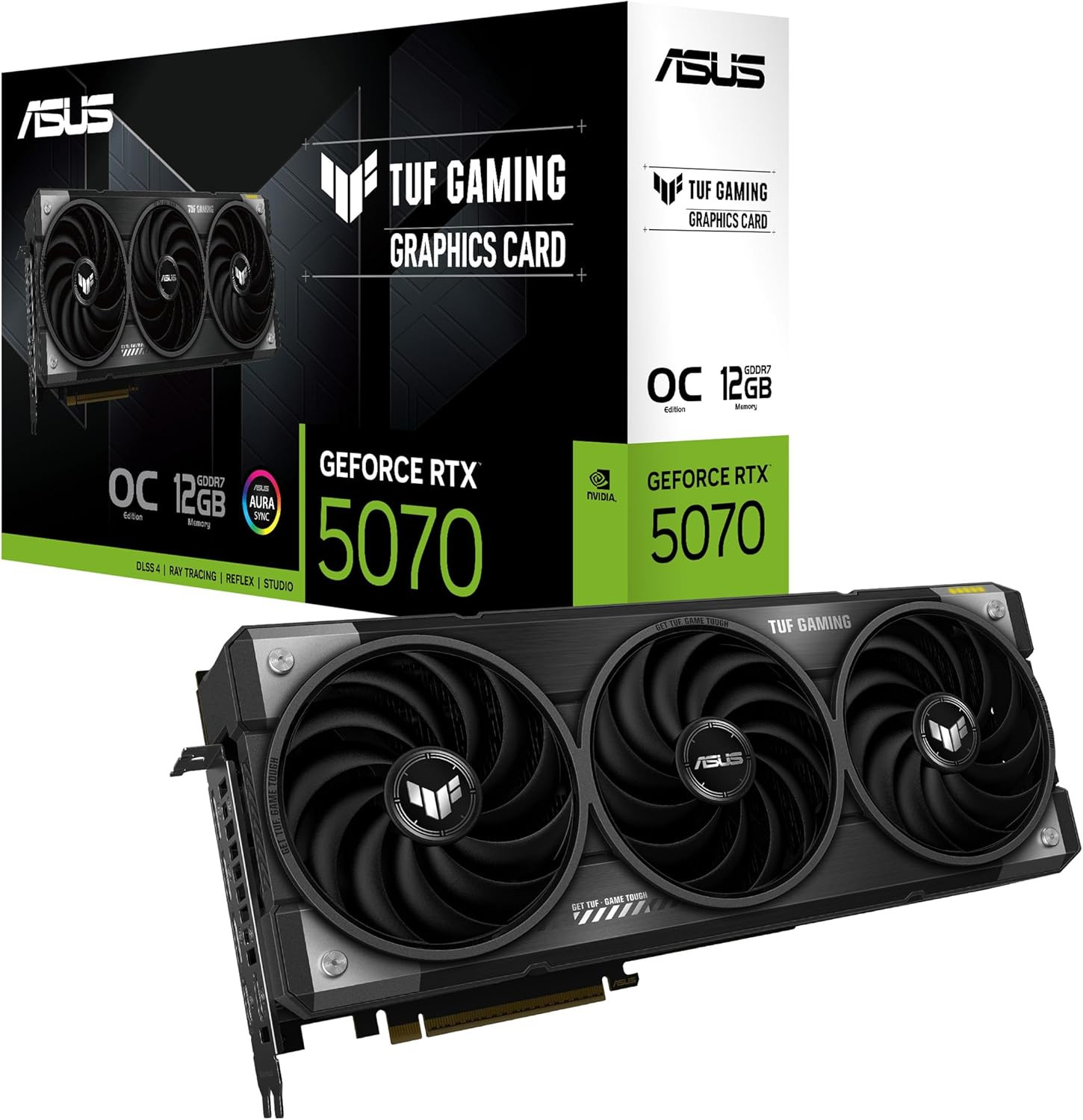 ASUS TUF Gaming GeForce RTX? 5070 12GB GDDR7 OC Edition (PCIe? 5.0, 12GB GDDR7, HDMI?/DP 2.1, Axial-tech fans) - TUF-RTX5070-O12G-GAMING