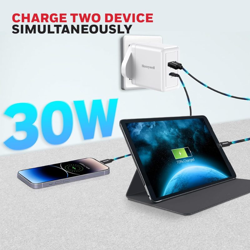 Honeywell Zest Charger PD 30W Ultra-Fast Charger Wall Charger (White) - HC000039/CHG/PD/WHT/30W/UK