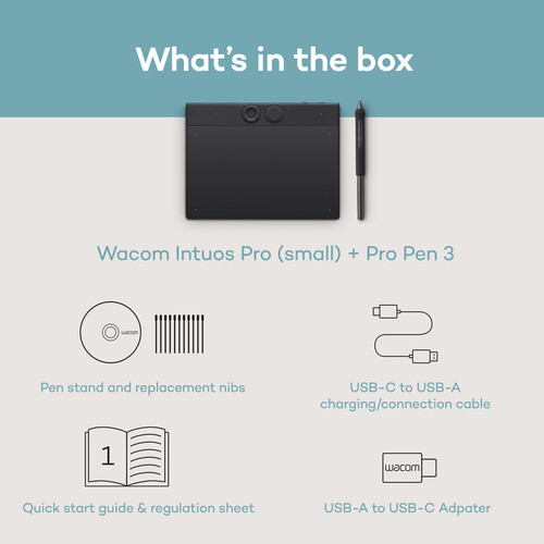 Wacom Intuos Pro Small USB Bluetooth with Wacom Pro Pen 3 - PTK470K0C
