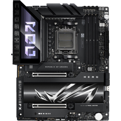 Asus ROG Crosshair X870E Hero AM5 Socket PCIe 5.0 DDR5 WiFi 7 Polymo Lighting II USB 4 Motherboard BUNDLE AMD R7-9800X3D Set