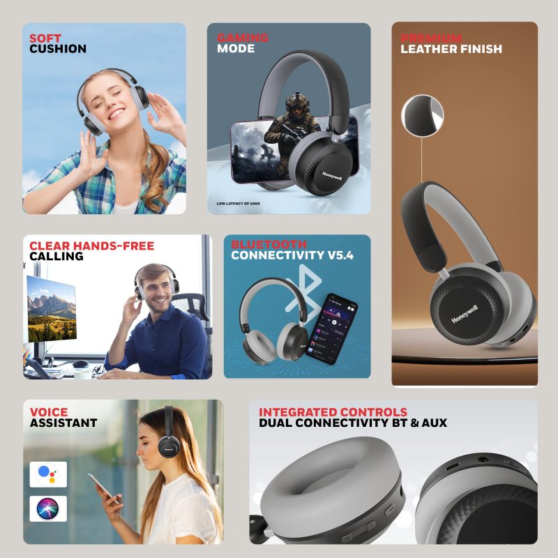 Honeywell Moxie V20 Bluetooth Headphone (Black) - HC000011/AUD/HP/V20/BLK