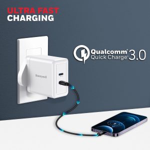 Honeywell Zest Charger GAN 45W Ultra-Fast Wall Charger (White) - HC000044/CHG/GAN/WHT/45W/UK