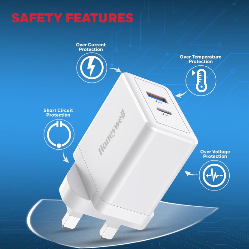 Honeywell Zest Charger PD 30W Ultra-Fast Charger Wall Charger (White) - HC000039/CHG/PD/WHT/30W/UK