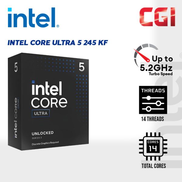 Intel Core Ultra 5 Processor 245KF 14 Cores up to 5.2 GHz LGA1851