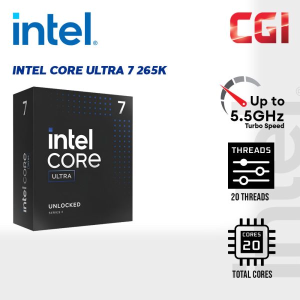 Intel Core Ultra 7 Processor 265K 20 Cores up to 5.5GHz LGA1851