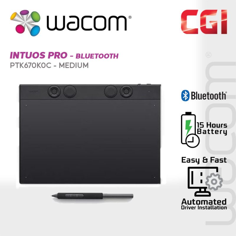 Wacom Intuos Pro Medium USB Bluetooth with Wacom Pro Pen 3 - PTK670K0C