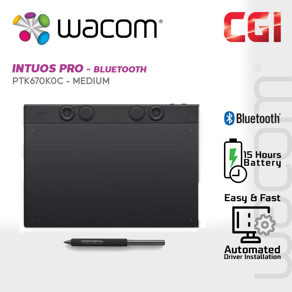 Wacom Intuos Pro Medium USB Bluetooth with Wacom Pro Pen 3 - PTK670K0C