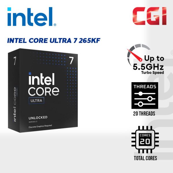 Intel Core Ultra 7 Processor 265KF 20 Cores up to 5.5 Ghz LGA1951