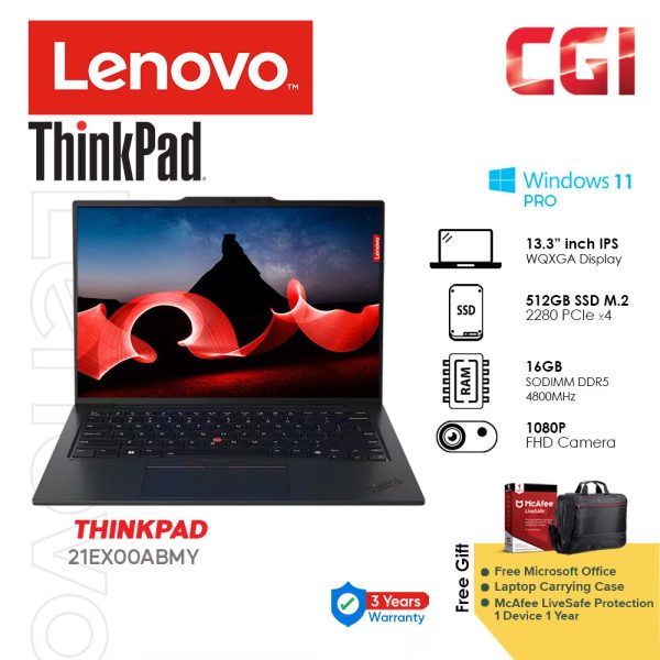 Lenovo 13.3" Thinkpad X13 Gen 4 i7-1355U Iris XE Graphics 32GB LPDDR5 2TB WUXGA IPS W11P 3YOS - 21EX00ABMY