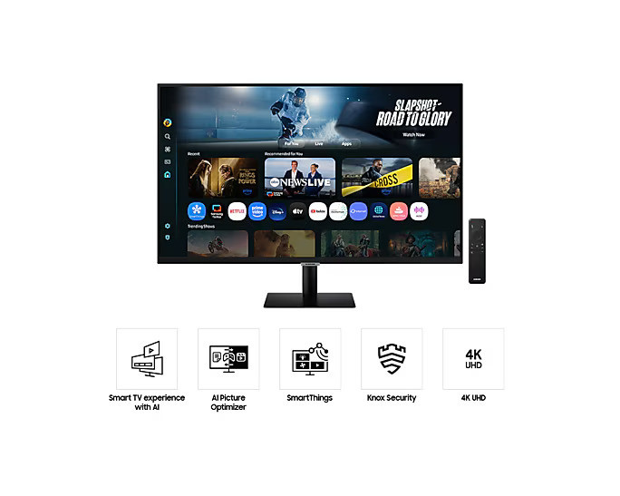 Samsung 32" M70F LS32FM700UEXXS Tizen VA 4K UHD HDR10 60Hz 4ms Copilot VisionAi Build In Speaker Smart Monitor