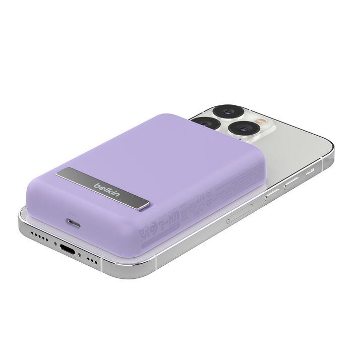 Belkin BoostCharge 5000 MAh Magnetic Power Bank 5K + Stand - (Purple) BPD004qcPU