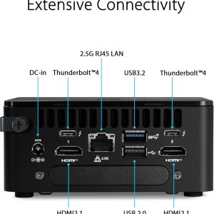 Asus NUC RNUC13ANKI500000I Intel i5-1340P Integrated Graphics Wi-Fi 6E Win11Pro with Office Mini PC