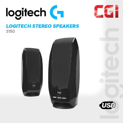 Logitech S150 USB Wired Slim Lightweight Stereo Speaker - 980-001368