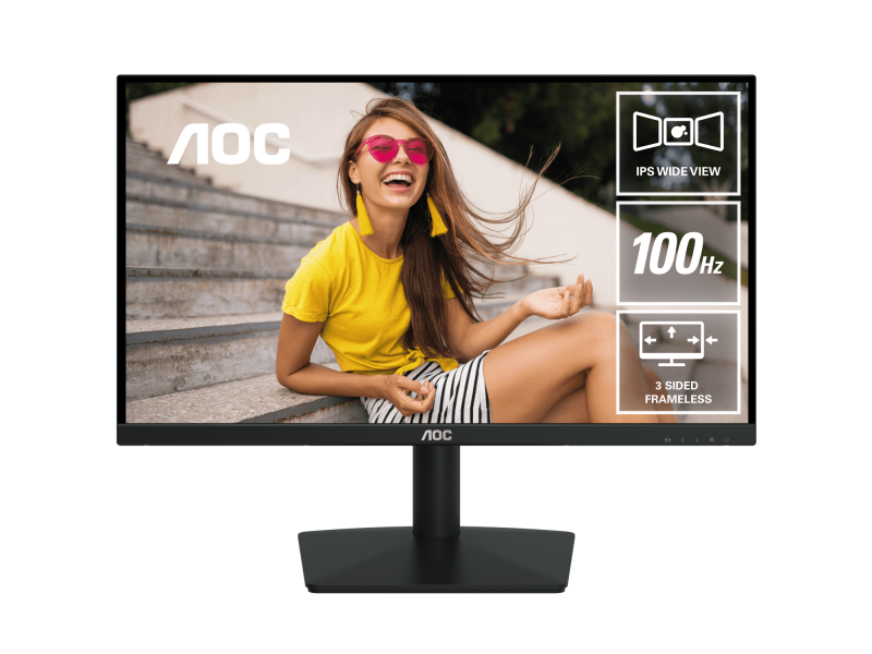 AOC 23.8" 24B15H2 IPS FHD Adaptive Sync 100Hz 8ms 3-Sided Frameless Monitor