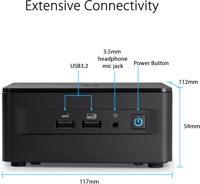Asus NUC RNUC13ANKI500000I Intel i5-1340P Integrated Graphics Wi-Fi 6E Win11Pro with Office Mini PC