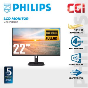 Philips 21.5" 22E1N1100 IPS FHD Adaptive Sync 120Hz 1ms Low Blue Mode Monitor