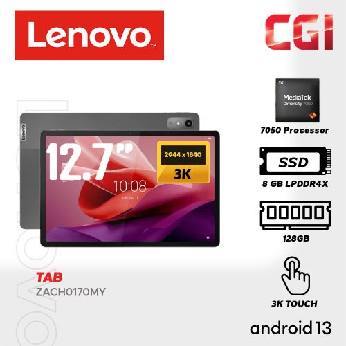 Lenovo 12.7" Tab P12 Tab MediaTek Dimensity 7050 8GB LPDDR4 128GB 3K TouchScreen Android 13 with Keyboard and Pen - ZACH0170MY