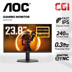 AOC 23.8" 24G11ZE Fast IPS FHD HDR10 Adaptive Sync 240Hz 0.3ms eSports Gaming Monitor
