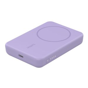 Belkin BoostCharge 5000 MAh Magnetic Power Bank 5K + Stand - (Purple) BPD004qcPU
